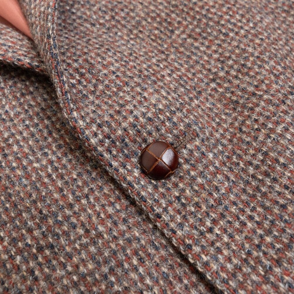 Vintage Harris Tweed Brown Wool Blazer 40R Handwoven Scotland - Picture 6 of 15